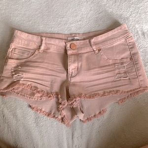 Charlotte Russe- Refuge Dusty Pink Jean Shorts